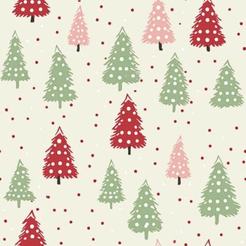 Christmas tree seamless pattern, tileable winter holiday country forest print for wallpaper, green wrapping paper, scrapbook, fabric and product design idea