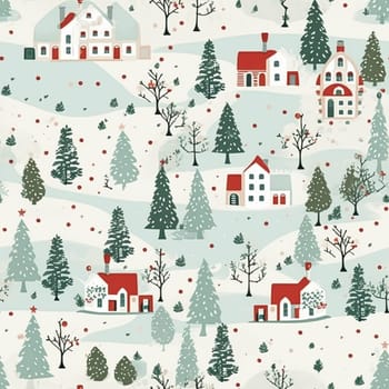 Seamless pattern, tileable Christmas holiday country dots print, English countryside cottage for wallpaper, wrapping paper, scrapbook, fabric and product design inspiration