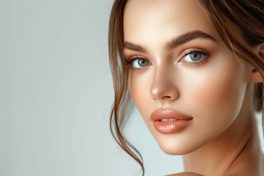 Close up portrait of a young woman patient receiving a laser treatment in a spa salon