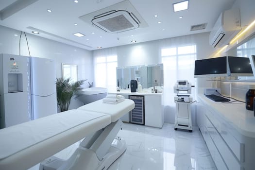 Laser treatment modern cosmetic salon interior. ai generated