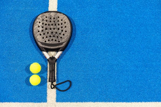 Paddle tennis objects and court. High quality photo