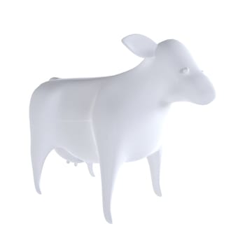 Cow isolated on white background. High quality 3d illustration