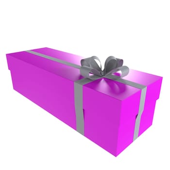 Purple Gift Box isolated on white background. High quality 3d illustration