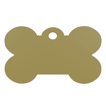 Dog Tag Bone isolated on white background. High quality 3d illustration