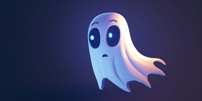 Ghost floating in the air against dark background