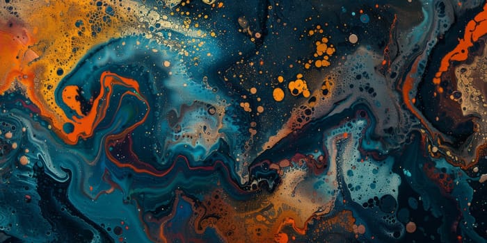 Vibrant abstract artwork featuring bold an orange and blue colors