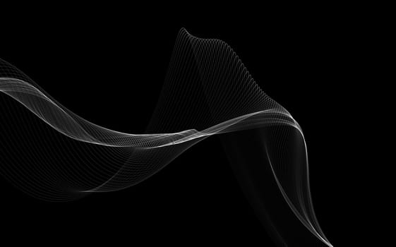 Dark abstract background with a glowing abstract waves, abstract background