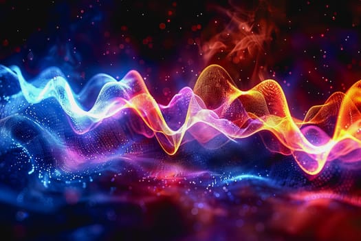 digital matrix data waveform on music dynamic wave abstract concept