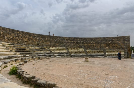 Salamis, Cyprus - April 16, 2024 - Ancient Greek ruins and columns in Salamis, Cyprus 46