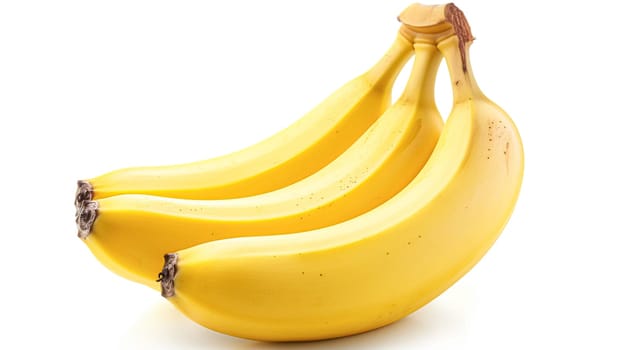 Fresh ripe bananas isolated on white background