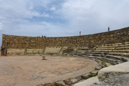 amphitheater in an ancient ruined city, reconstruction, restoration 12