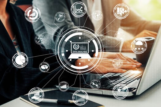 Data Analysis for Business and Finance Concept. interface showing future computer technology of profit analytic, online marketing research and information report for digital business strategy. uds