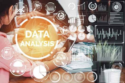 Data Analysis for Business and Finance Concept. interface showing future computer technology of profit analytic, online marketing research and information report for digital business strategy. uds