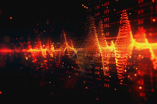 digital matrix data waveform on music dynamic wave abstract concept