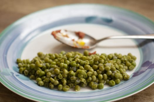 stewed peas in a white plate