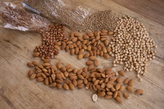 food grains or variety of cereals legumes and dry fruit