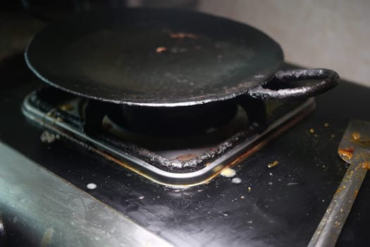 dirty and messy LPG gas stove .