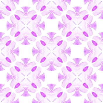Summer exotic seamless border. Purple amusing boho chic summer design. Exotic seamless pattern. Textile ready worthy print, swimwear fabric, wallpaper, wrapping.