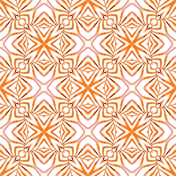 Trendy organic green border. Orange adorable boho chic summer design. Textile ready elegant print, swimwear fabric, wallpaper, wrapping. Organic tile.