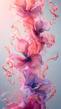 A mixture of pink and purple flowers, petals, and blossoms are peacefully floating on the water, creating a serene and beautiful sight