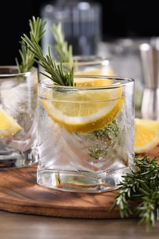 This is a great refreshing organic gin and tonic cocktail with a squeeze of lemon and rosemary. Perfect for vegetarians.