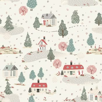 Seamless pattern, tileable Christmas holiday country dots print, English countryside cottage for wallpaper, wrapping paper, scrapbook, fabric and product design inspiration