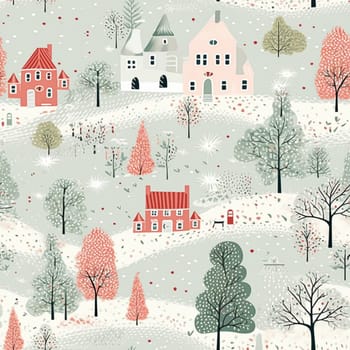 Seamless pattern, tileable Christmas holiday country dots print, English countryside cottage for wallpaper, wrapping paper, scrapbook, fabric and product design inspiration