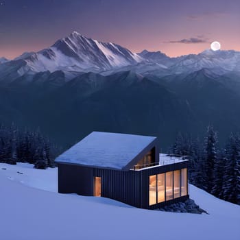 Alpine Escapes Cozy Cabins in Snowy Mountain Landscapes