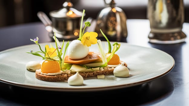 Food, hospitality and room service, starter appetisers as English countryside exquisite cuisine in hotel restaurant a la carte menu, culinary art and fine dining experience