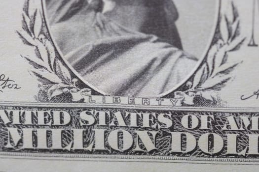 One million dollar bill. US inflation