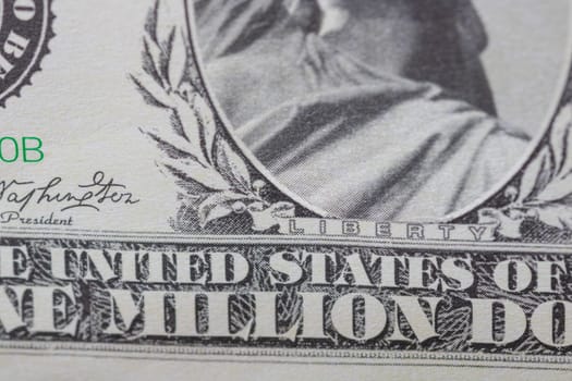 One million dollar bill. US inflation