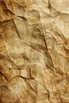 Close up of crumpled brown paper, resembling bedrock formation. High quality photo