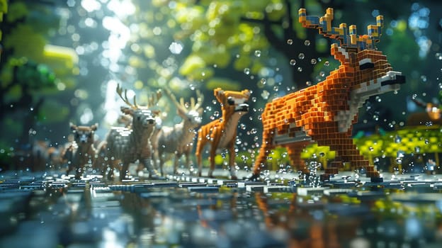 Pixelated Animal Collection for a Virtual Zoo, Creatures large and small blur into a menagerie of digital blocks.