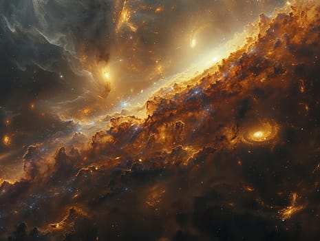 Star-filled galaxy with nebulae and celestial bodies, captured in a breathtaking digital painting.