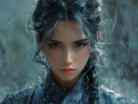 Digital art portrait of a classic anime character, featuring exquisite detail and depth.