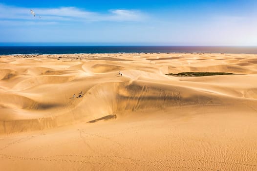 View of the Natural Reserve of Dunes of Maspalomas, in Gran Canaria, Canary Islands, Spain. Beautiful view of Maspalomas Dunes on Gran Canaria, Canary Islands, Spain.
