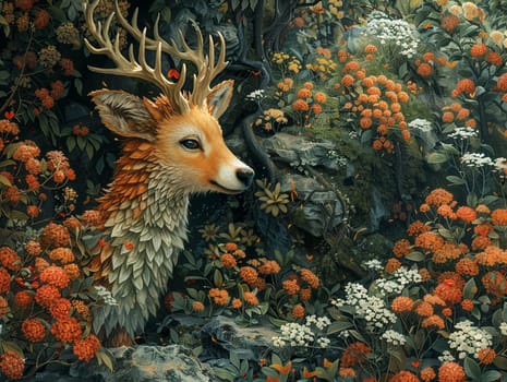 Animal kingdom reimagined with fantastical beasts in a lush, illustrated environment.