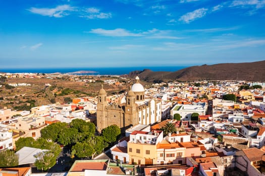 Aguimes town in Gran Canaria, Canary Islands, Spain. Historic centre of Aguimes (Gran Canaria). Typical traditional street of the Canary Islands. Colourful town of Aguimes, Gran Canaria, Spain. 