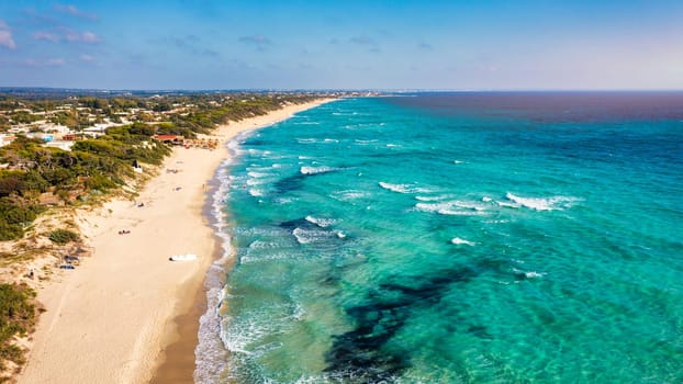 Punta Prosciutto is a wonderful beach of Salento coast, part of the Municipality of Porto Cesareo, Puglia region, South Italy. Punta Prosciutto in Apulia, one of the most beautiful beaches of Italy.