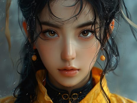 Digital art portrait of a classic anime character, featuring exquisite detail and depth.