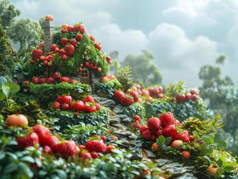 Food-inspired fantasy landscape, creative elements making up a deliciously imaginative world.