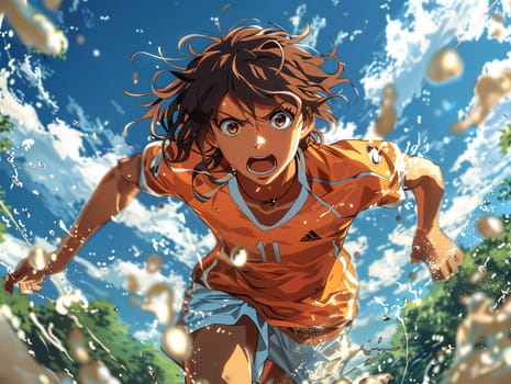 Sport-themed anime characters, showcasing dynamic poses and competitive spirit.