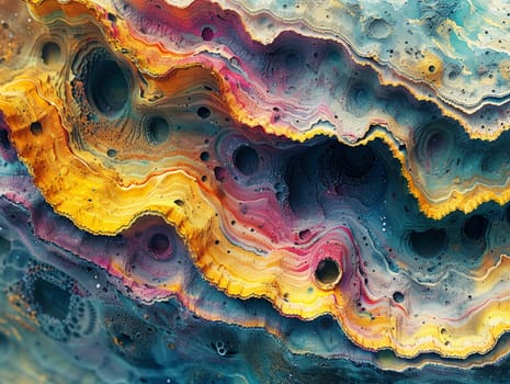 Textured surface of an alien planet, illustrated with rich colors and 3D style effects.