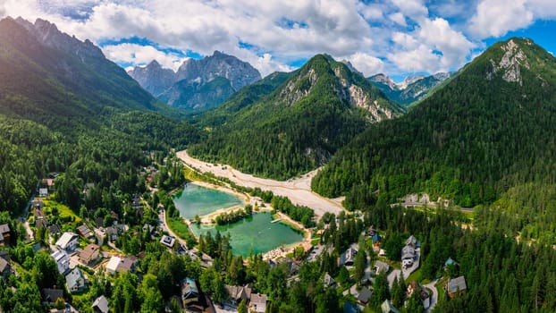 Jasna lake with beautiful mountains. Nature scenery in Triglav national park. Location: Triglav national park. Kranjska Gora, Slovenia, Europe. Mountain lake Jasna in Krajsnka Gora, Slovenia. 