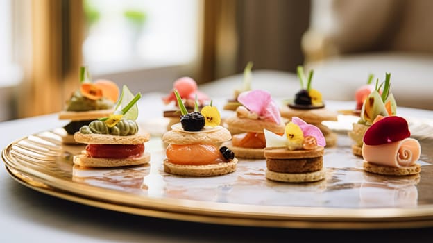 Food, hospitality and room service, starter appetisers as exquisite cuisine in hotel restaurant a la carte menu, culinary art and fine dining experience