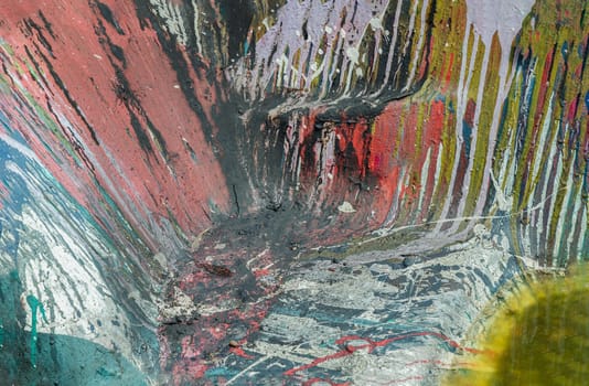 Bangkok, Thailand - 16 Jun, 2023 - Creative background with Oil and Acrylic painting. Colorful texture surface, Abstract background with textures, Hand painted, Space for text, Selective focus.