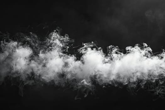 Abstract white smoke on a black background.