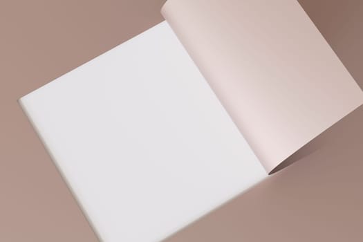 Minimalistic, abstract background, bended paper. Copy space for message, text. Beige, nude colors. Curved, rolled paper backdrop. Perfect for clean, modern design projects. 3D render