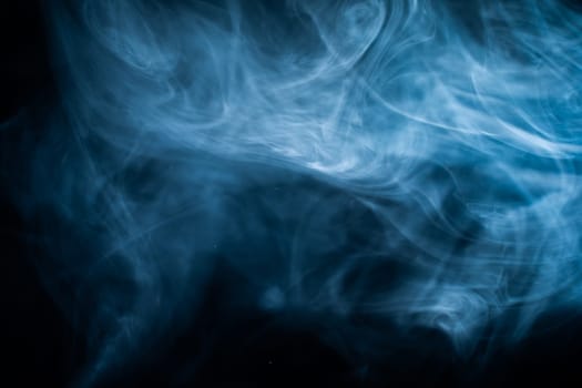 Smoke cloud on dark Background. Blue fog haze. High quality photo