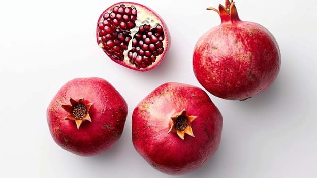 woven pomegranate isolated on white background, food Generative AI,